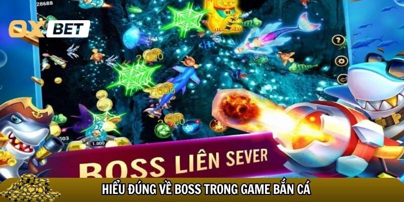 a video game screen with a cartoon fish shooting